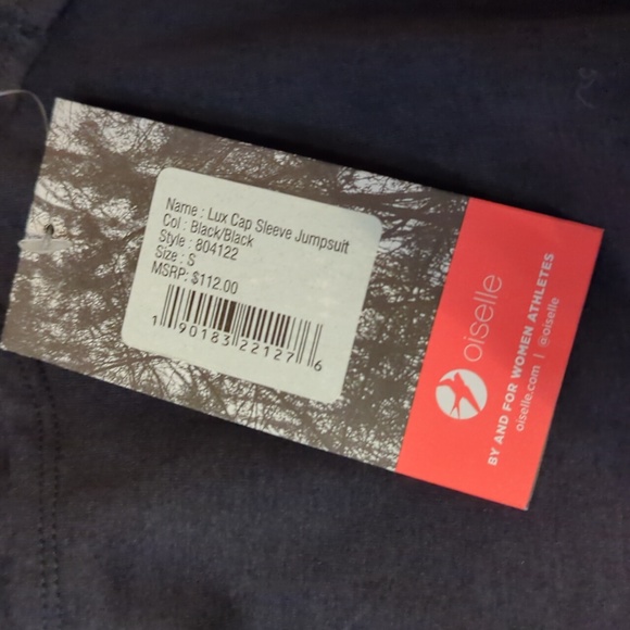 Oiselle black lux cap sleeve jumpsuit - Picture 2 of 2